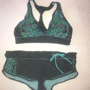 Gray Floral Athleta Bikini